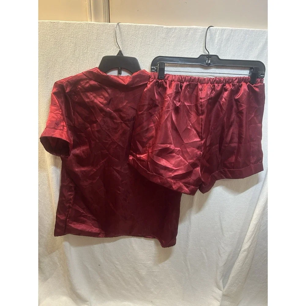 Star Dust Women's Lingerie Burgundy Sleep Set Size L